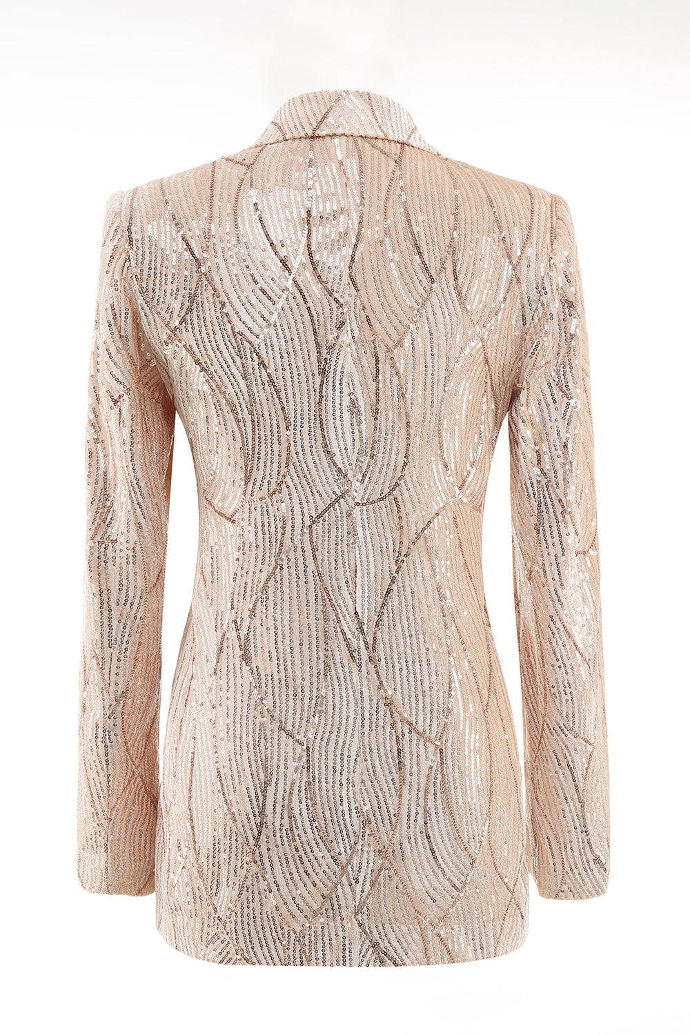 Champagne Peak revers enkelt knap pailletter kvinders dragter