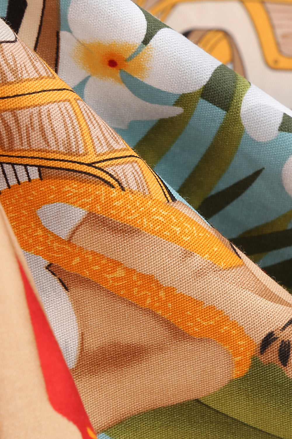 Blomst A Line Trykt Vintage 1950'er Kjole