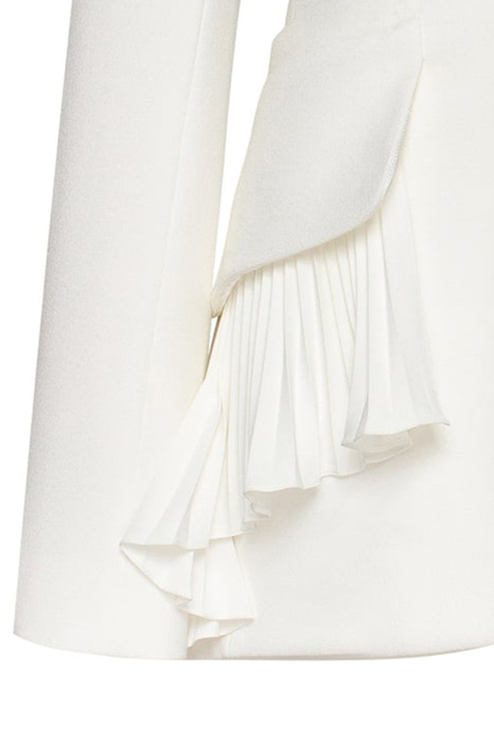 Sort Langærmet Sjal Revers Ruffled Kvinders Blazer