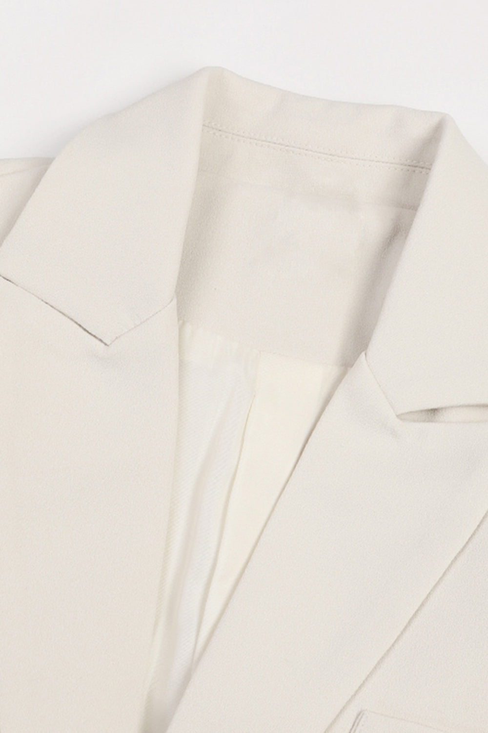 Elfenben Blomster Uregelmæssig Lang Kvinder Blazer