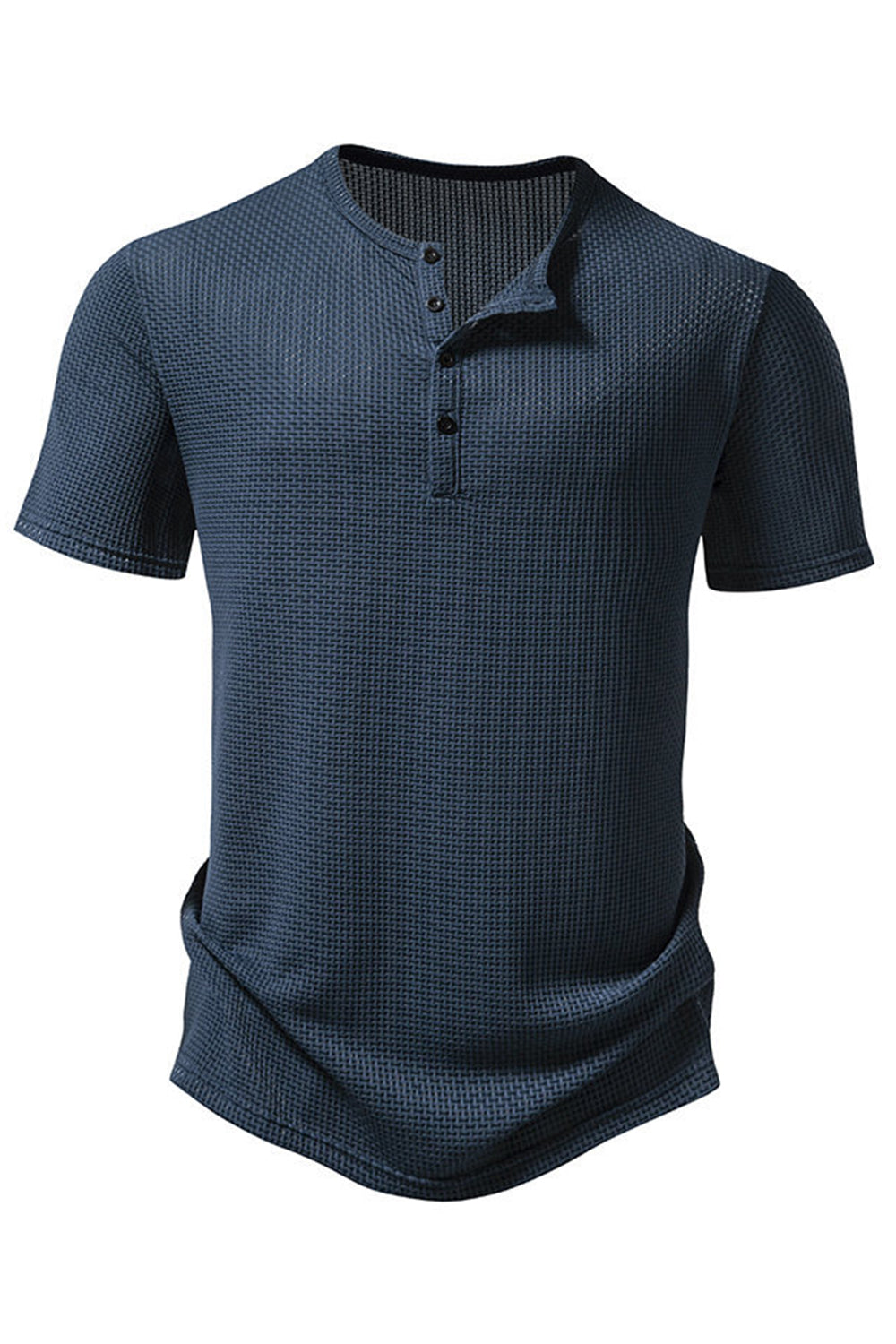 Hvid korte ærmer vaffel mænds afslappet poloshirt