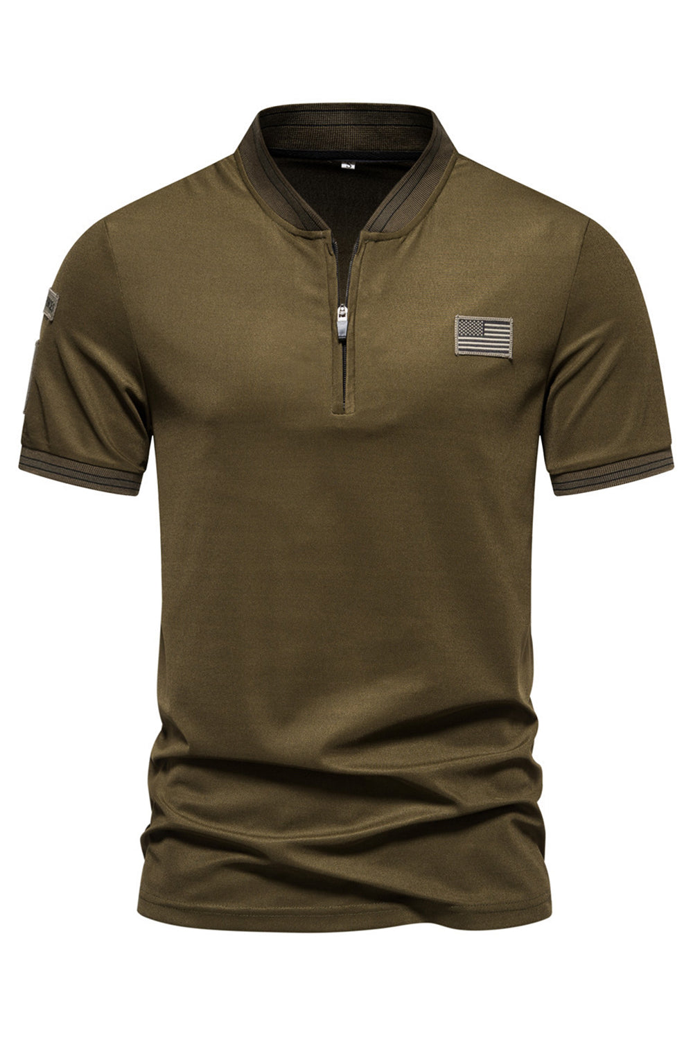 Navy korte ærmer lynlås bomuld mænds poloshirt