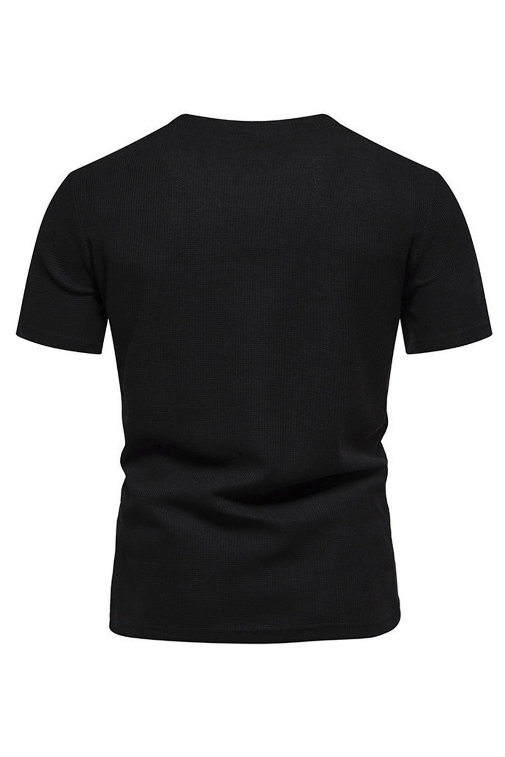 Hvid strik bomuld rund hals korte ærmer herreskjorte