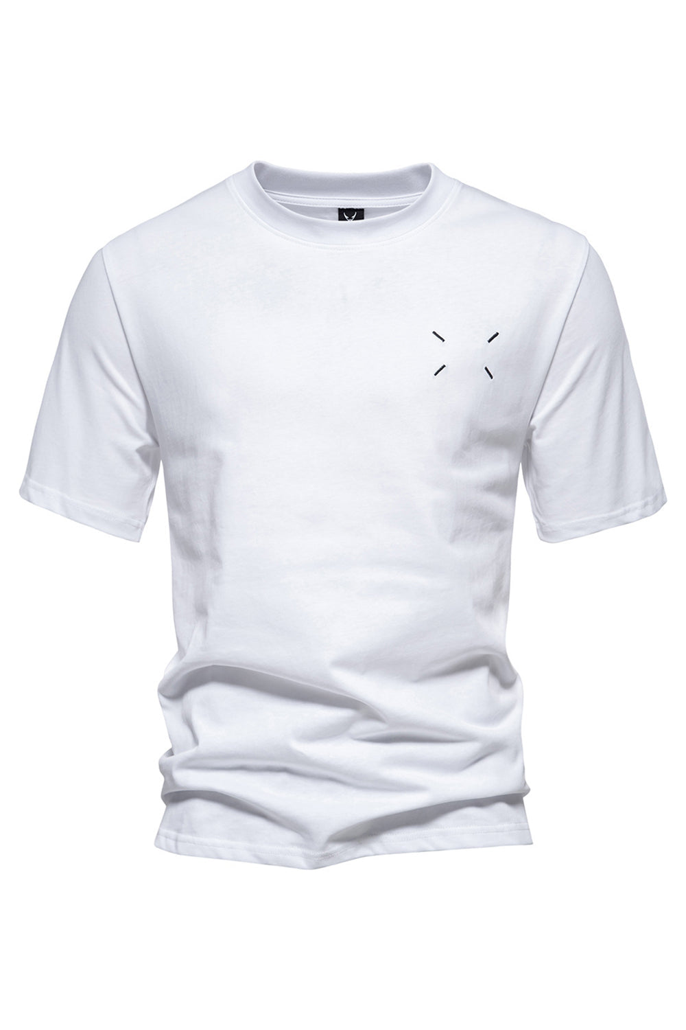 Sort bomuld korte ærmer rund hals mænds skjorte