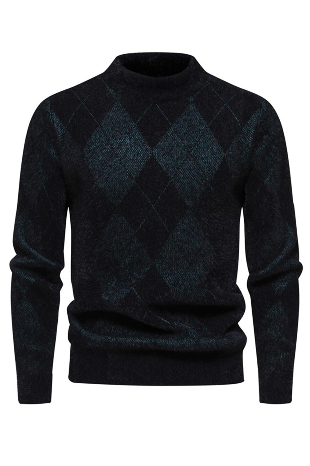 Lys Khaki mænds rund hals strik trykt sweater