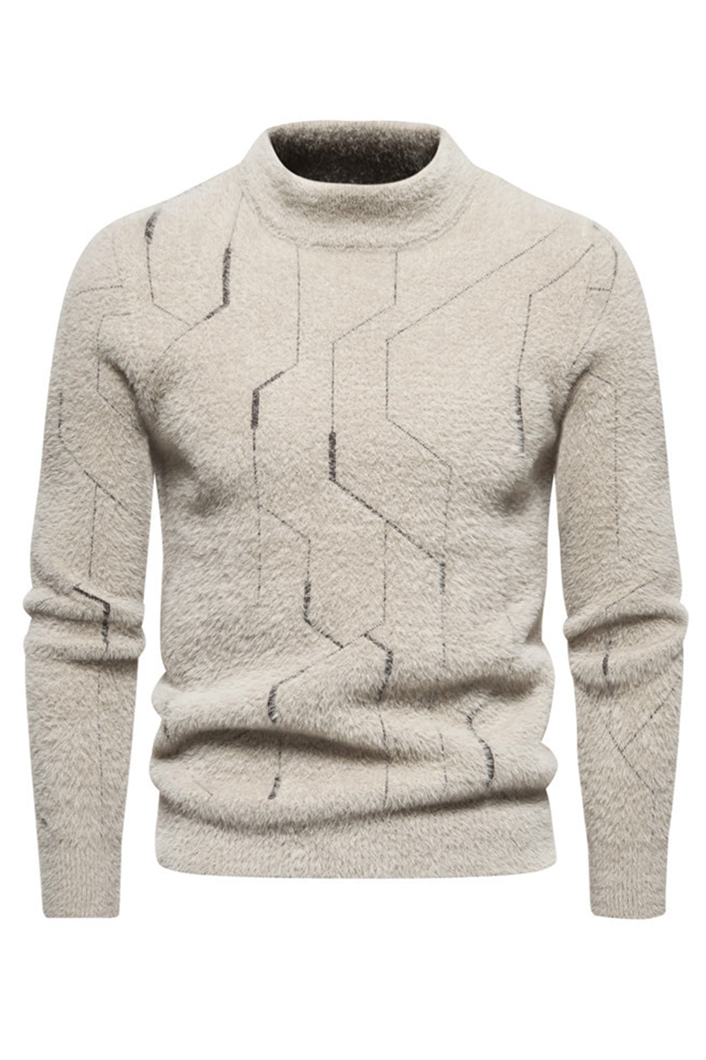 Khaki Mænds Slim Fit Pullover strikket sweater