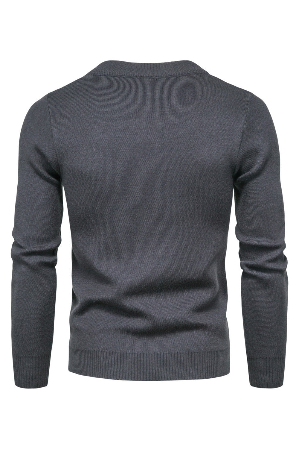 Sort rund hals mænds lynlås strikket sweater