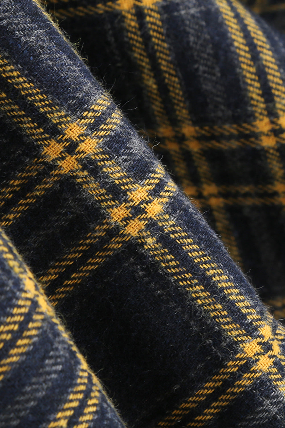 Sort Plaid A-linje Peter Pan Krave Midi 1950'er Kjole