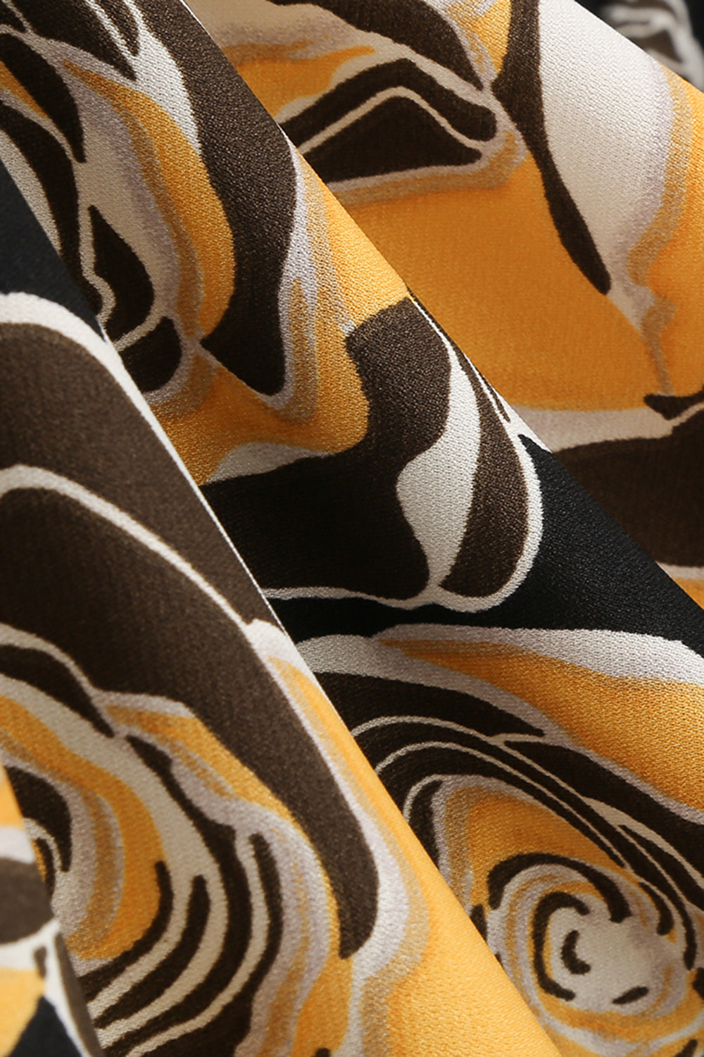 Sort Rose Trykt A-linje Båd Hals Midi 1950'erne Kjole