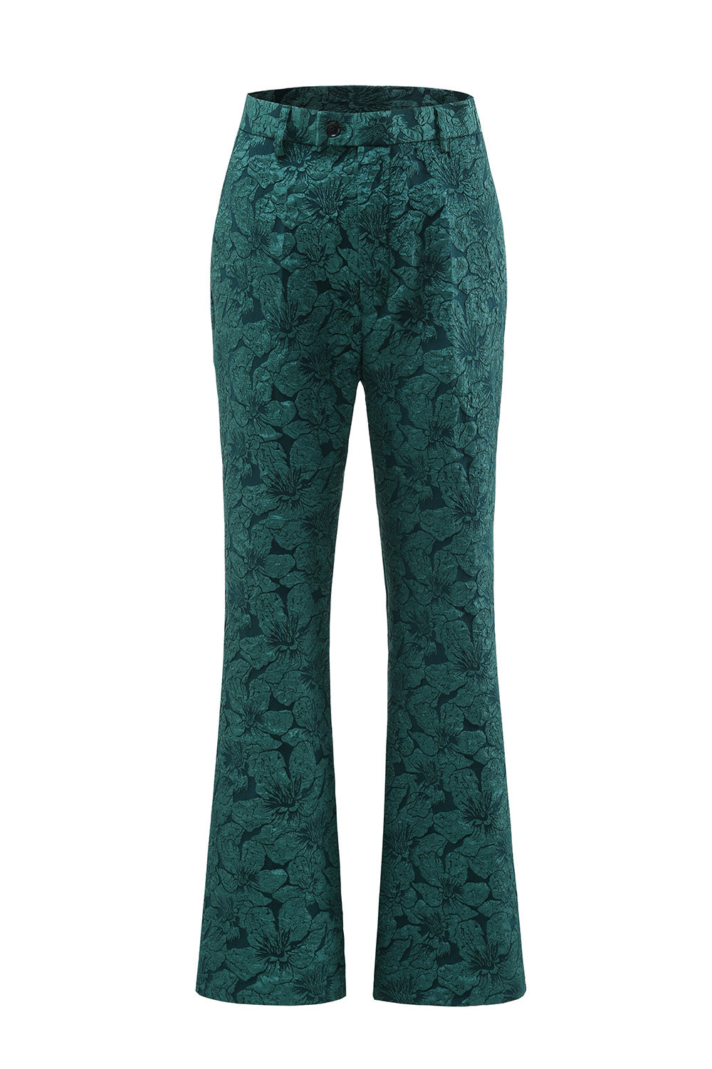 Mørkegrøn 2-delt 3D-blomster Kvinders formelle dragter med bælte