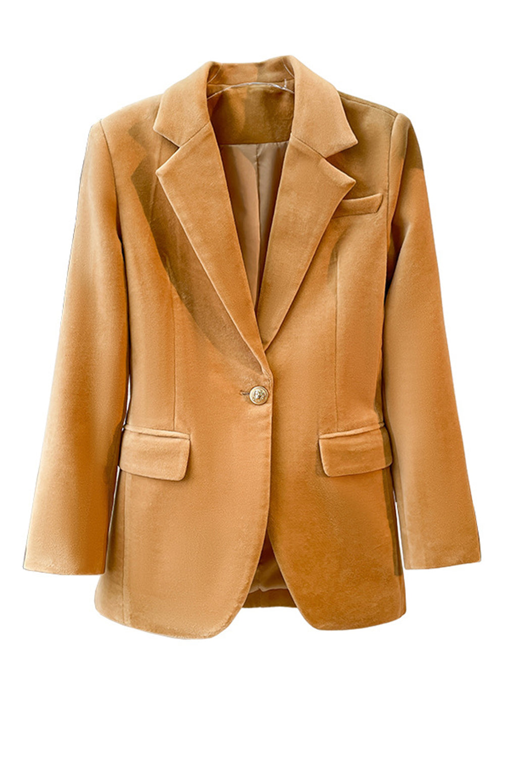 Camel Velvet 2 stykker Notched Revers Kvinders dragter