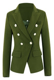 Army Green Peak revers Midi Blazer til kvinder