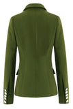 Army Green Peak revers Midi Blazer til kvinder