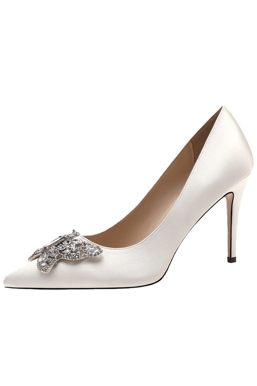 Pink Rhinestone Sommerfugl Spidse Høje Hæle