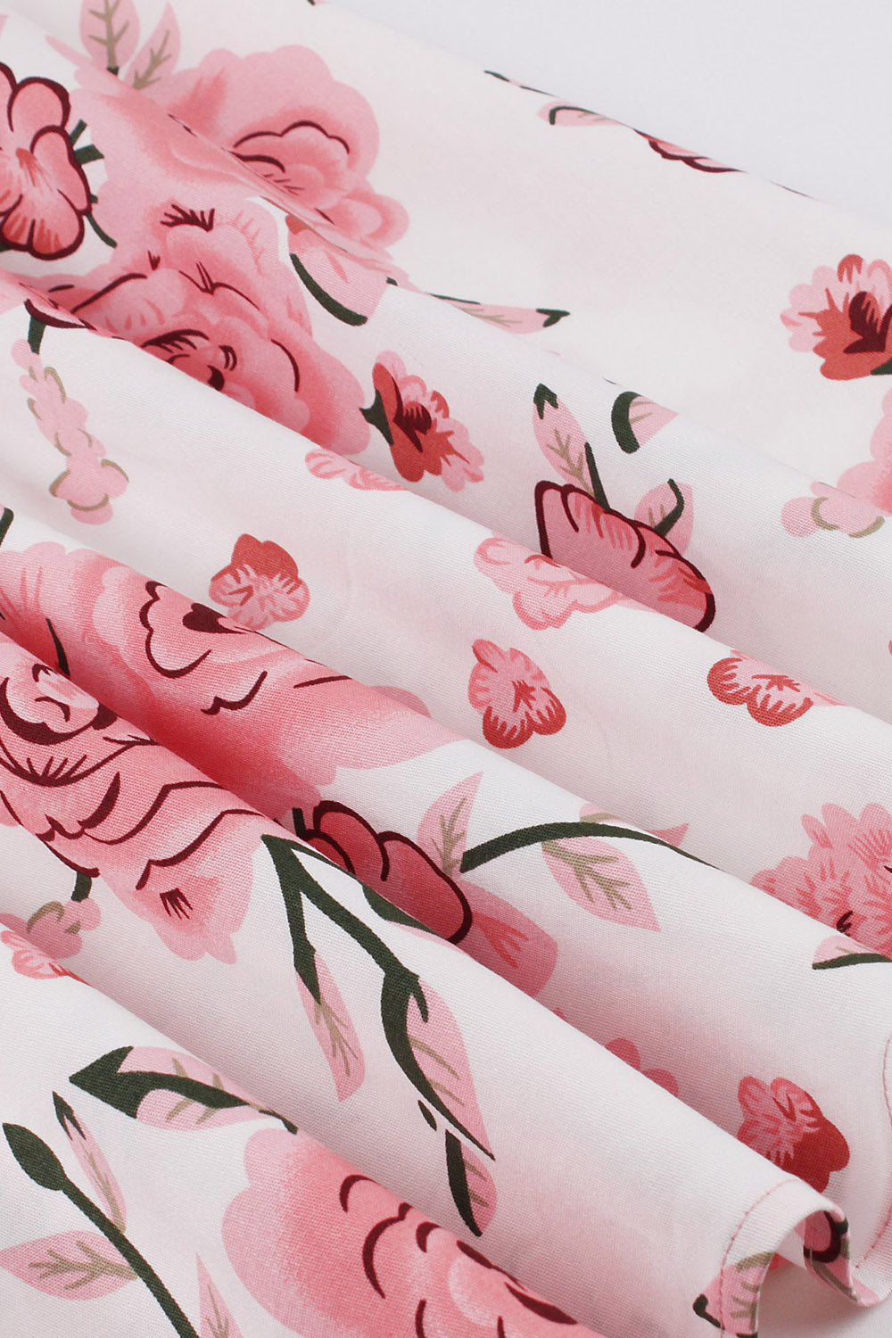 Blå Blomster Trykte 1950'er Kjoler med Korte Ærmer