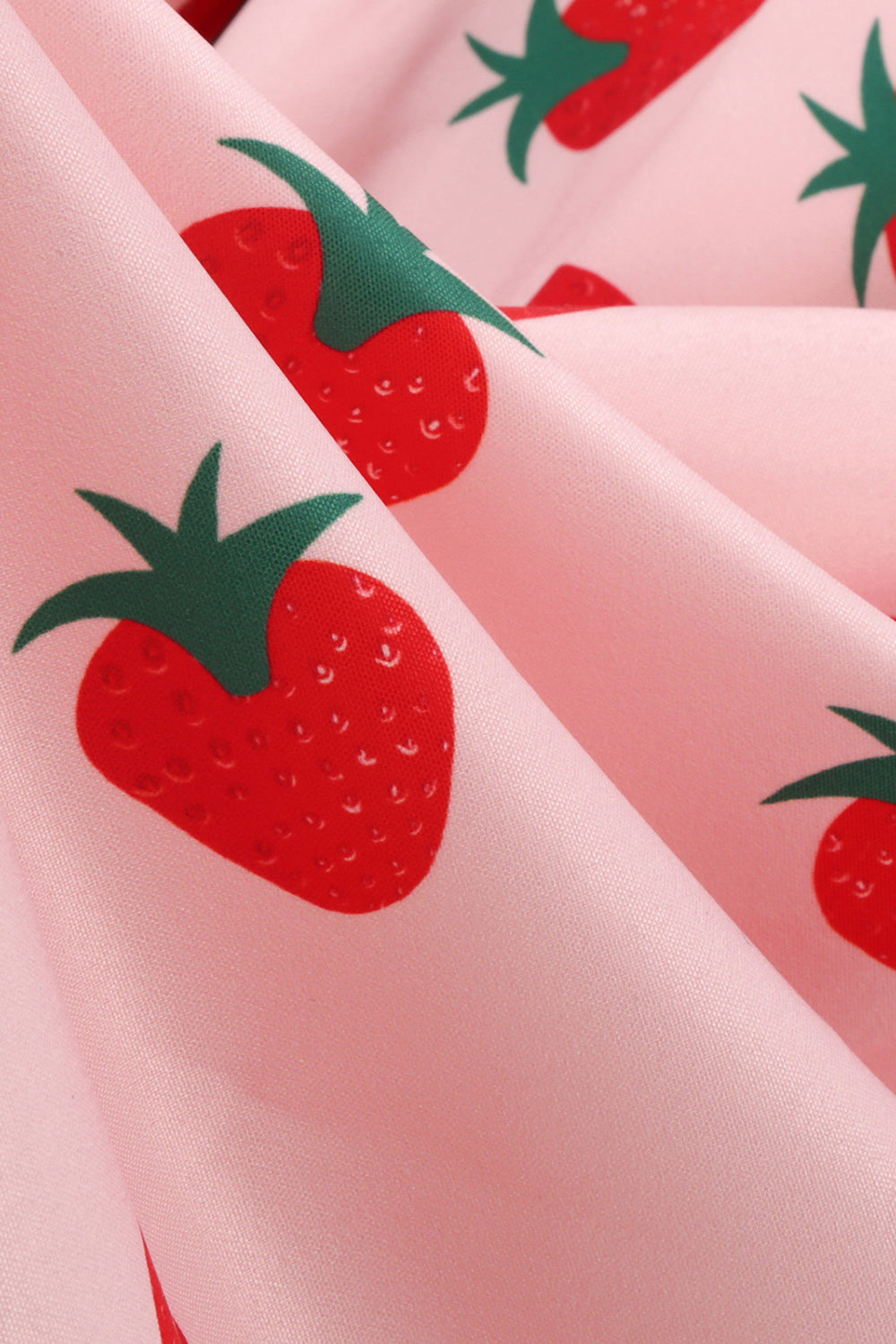 A Line Blush Strawberry Printed 1950'er kjole med korte ærmer