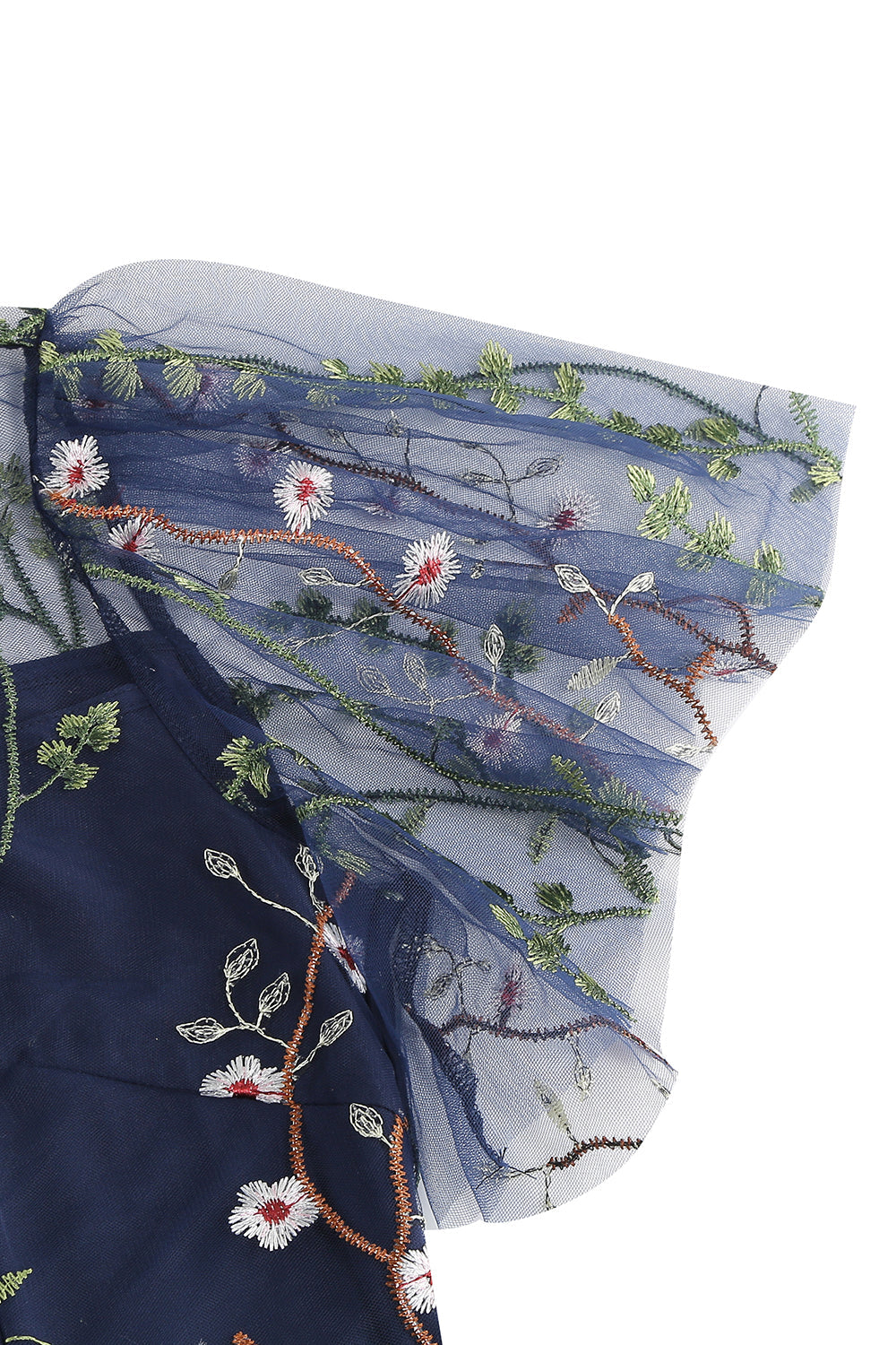 Abrikos A Line Trykt Tyl 1950'er Kjole med korte ærmer