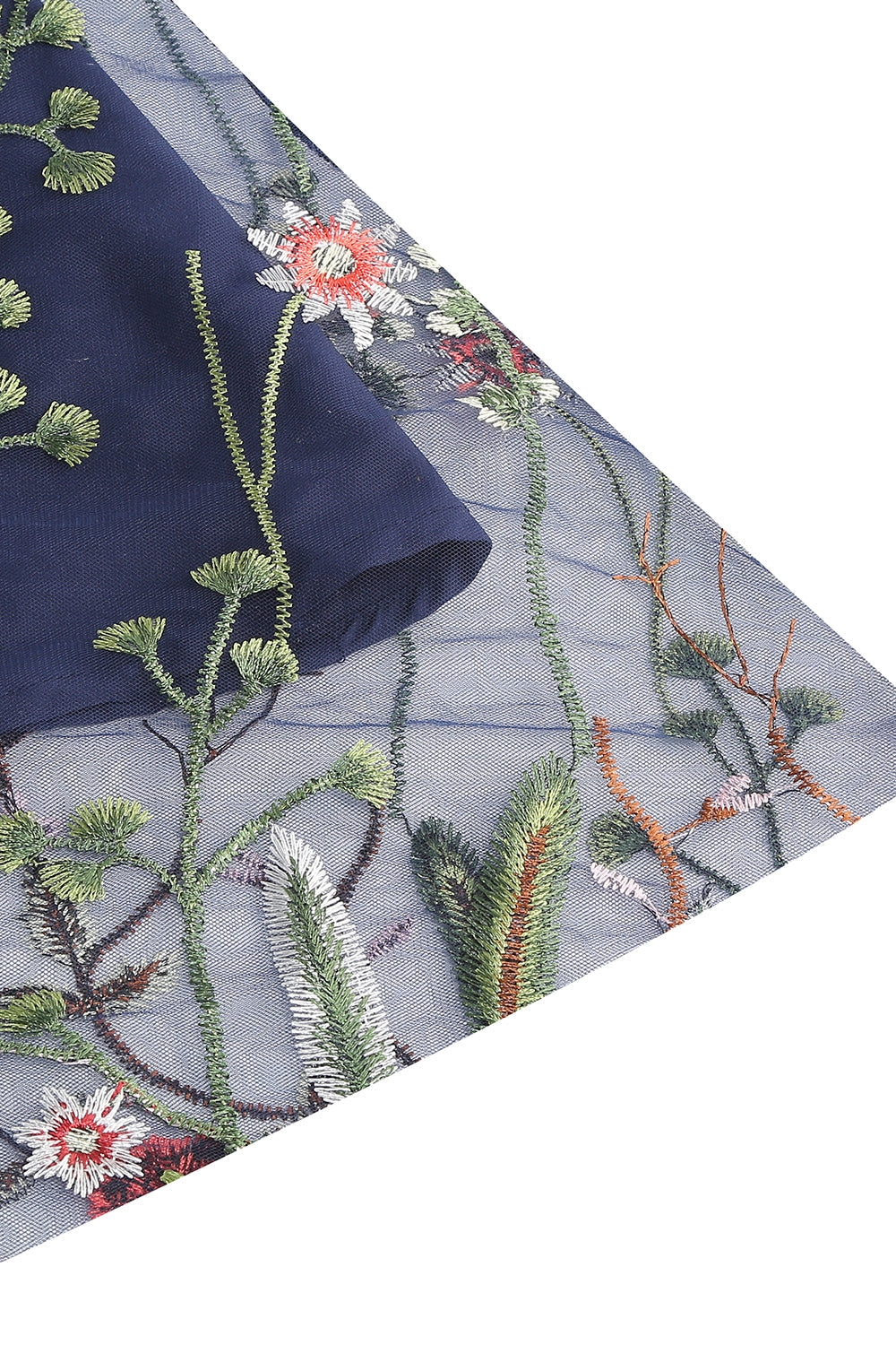 Abrikos A Line Trykt Tyl 1950'er Kjole med korte ærmer