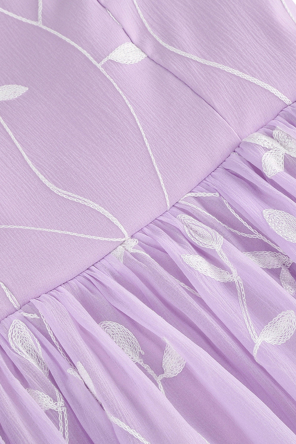 Blomster Lilla A Line Spaghetti Stropper 1950'erne Kjole