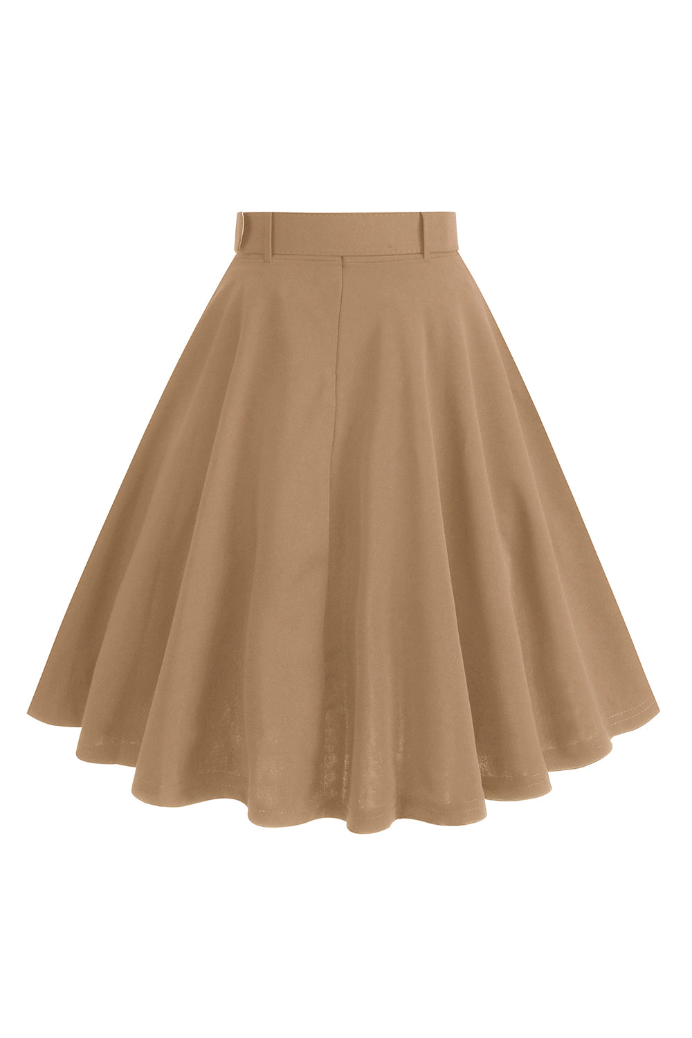 Sort knap foran A Line Casual Midi nederdel