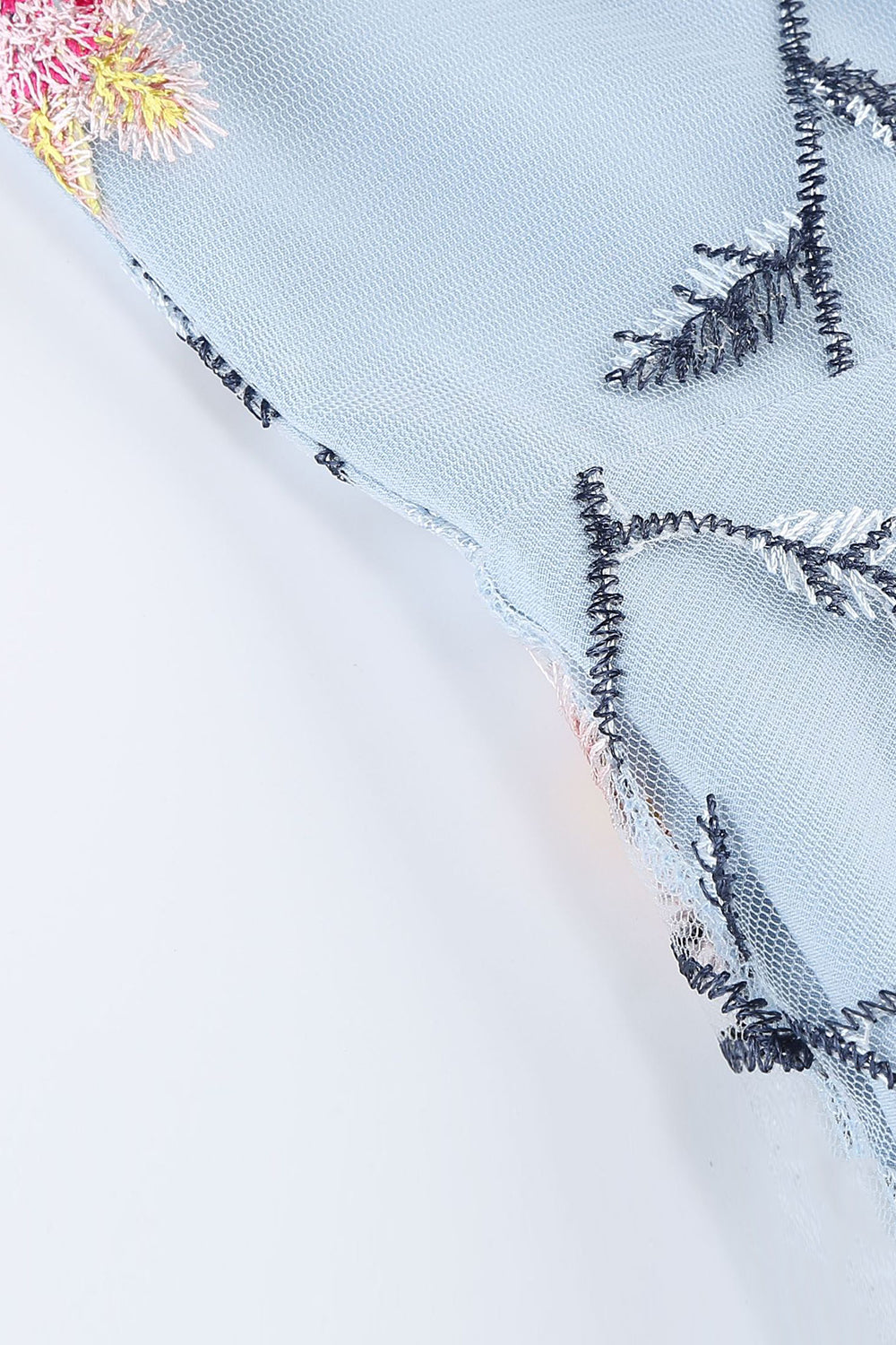 Abrikos Elegant Blomstret Broderet Ærmeløs Midi Vintage Kjole