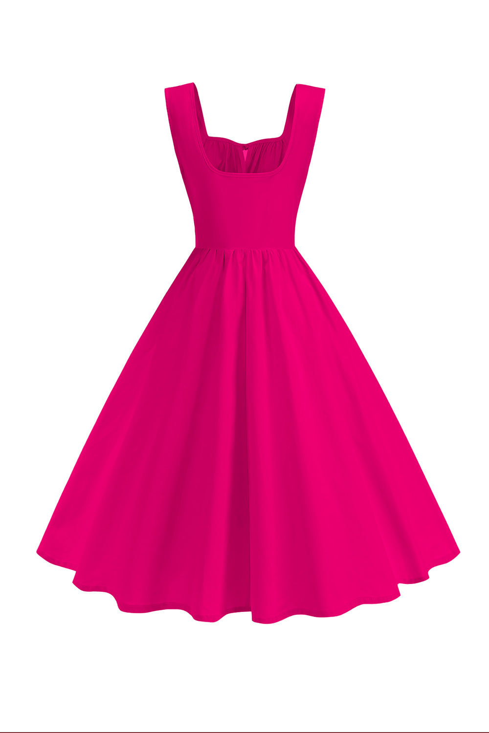 Blå Firkantet Hals A-linje Midi 1950'er Kjole