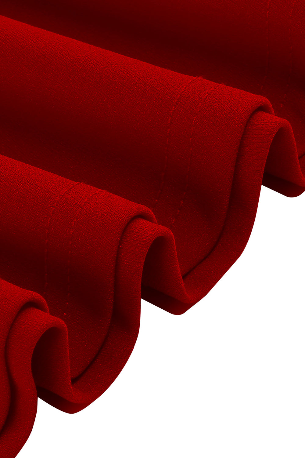 Sort V-hals korte ærmer A-linje Midi 1950'erne kjole med bælte