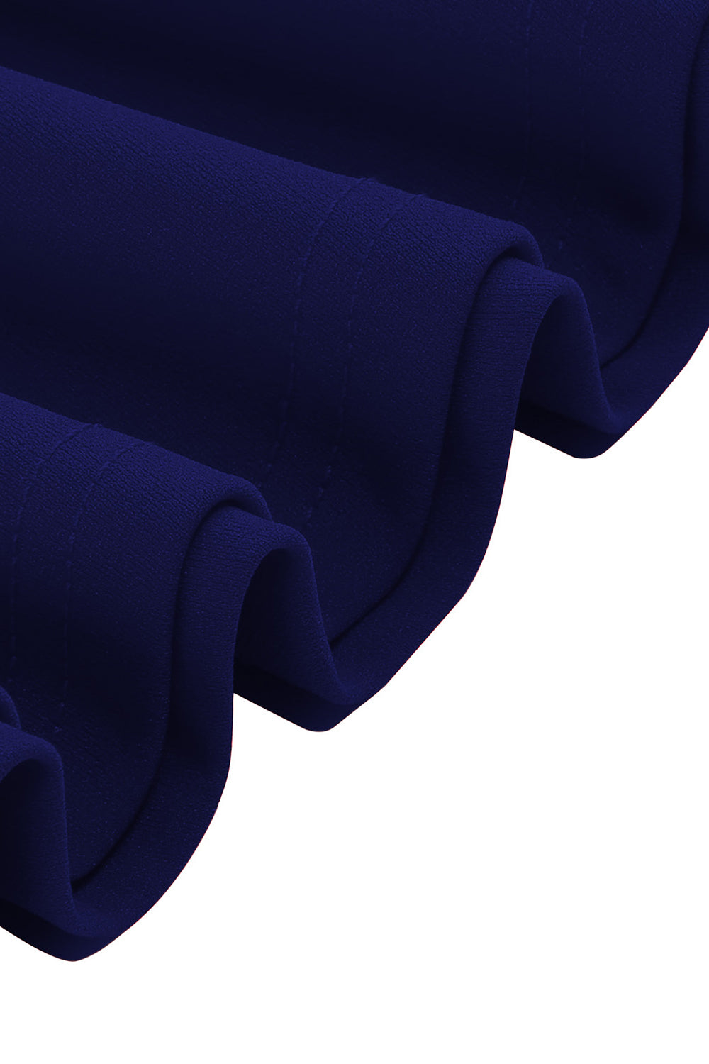 Sort V-hals korte ærmer A-linje Midi 1950'erne kjole med bælte