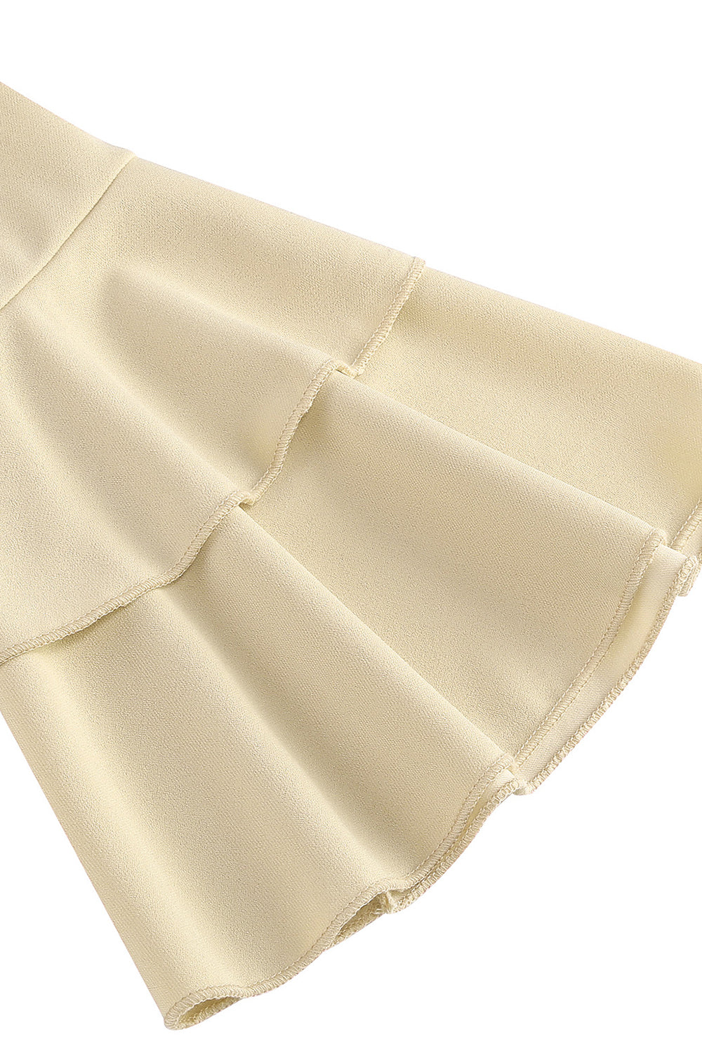 Abrikos A-linje V-hals halvlange ærmer Midi 1950'erne kjole