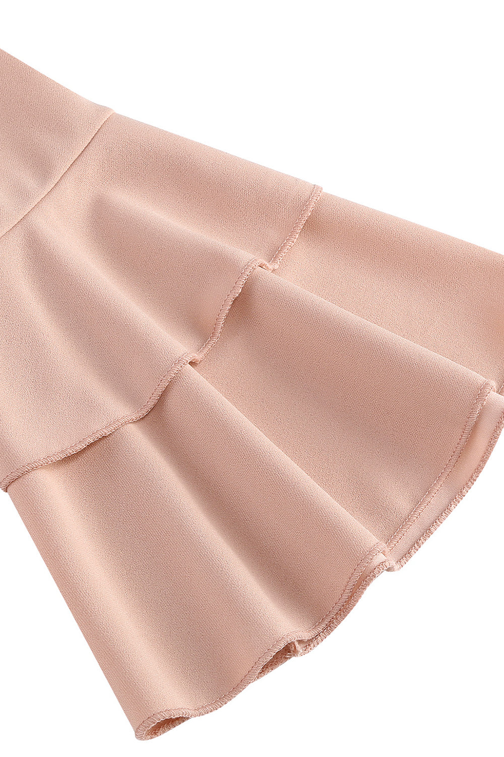 Abrikos A-linje V-hals halvlange ærmer Midi 1950'erne kjole