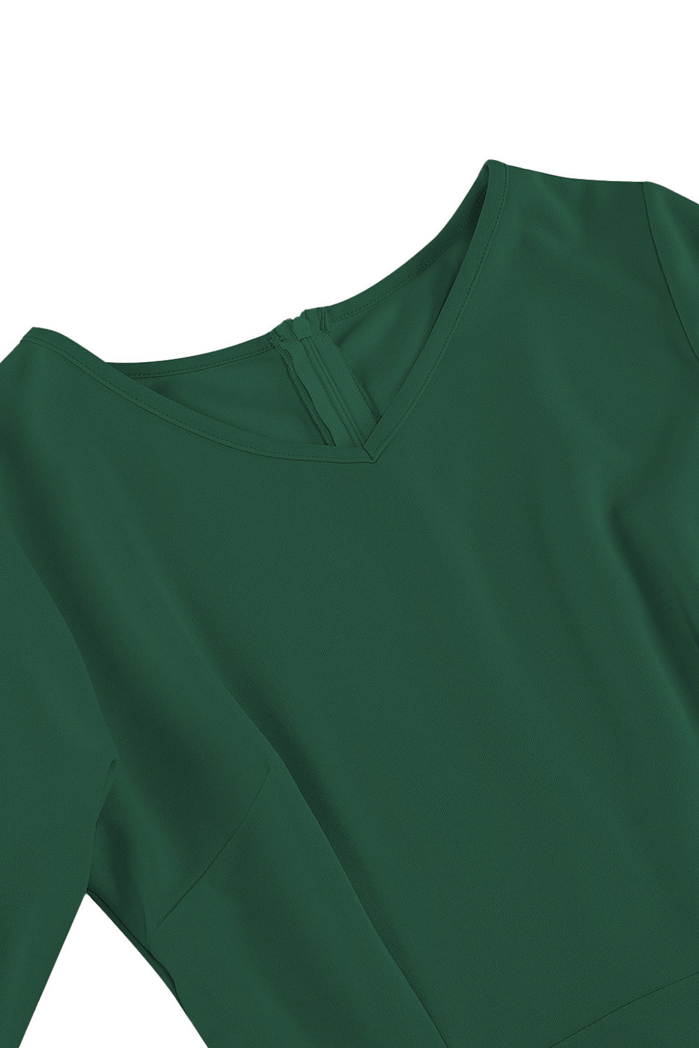 Abrikos A-linje V-hals halvlange ærmer Midi 1950'erne kjole