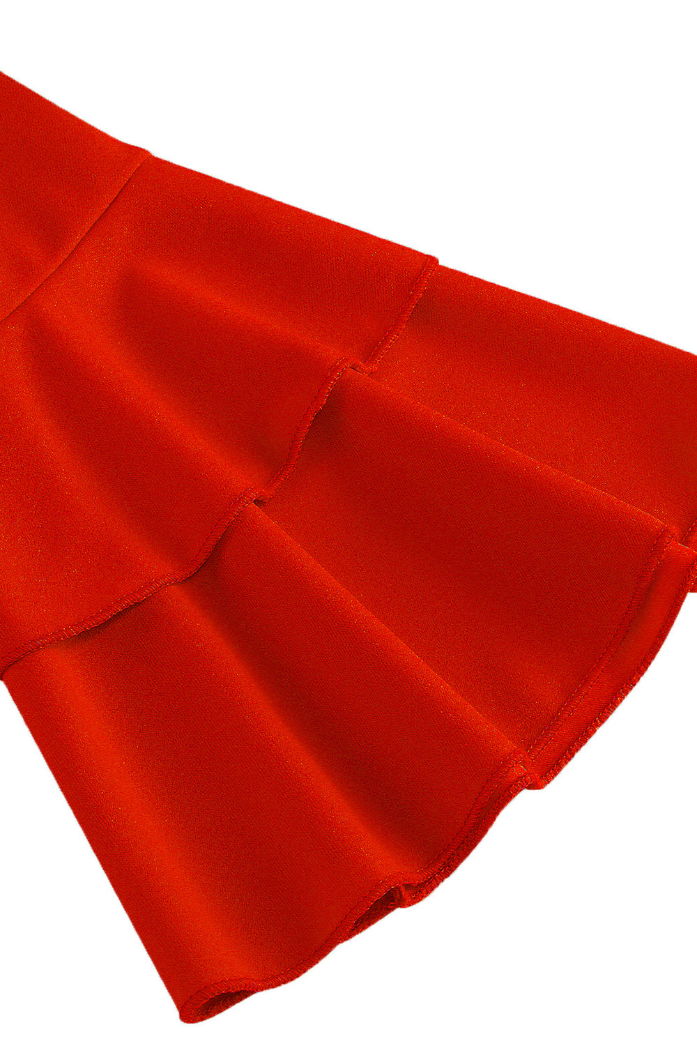 Abrikos A-linje V-hals halvlange ærmer Midi 1950'erne kjole