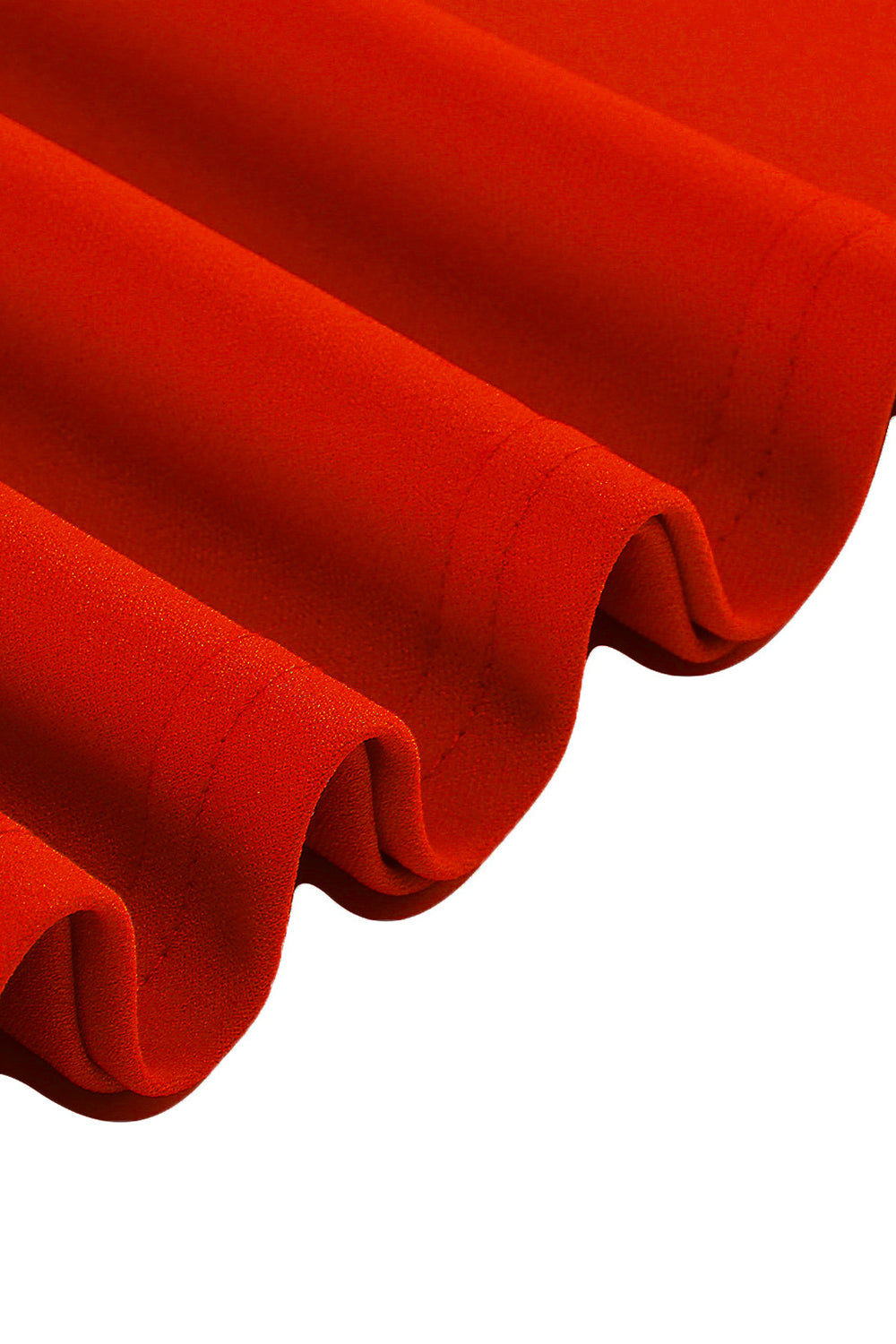 Abrikos A-linje V-hals halvlange ærmer Midi 1950'erne kjole