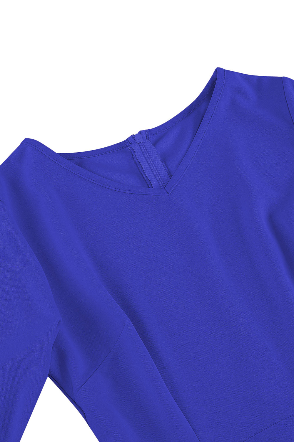 Abrikos A-linje V-hals halvlange ærmer Midi 1950'erne kjole