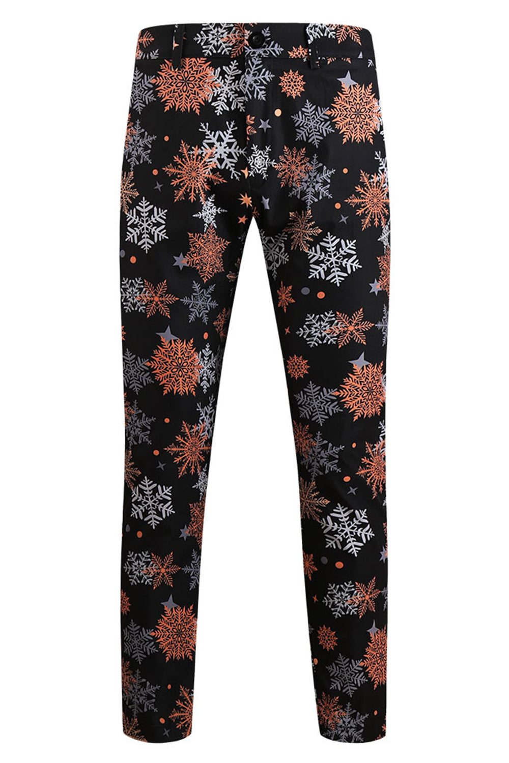 Sort snefnug trykt 3 dele mænds juledragt