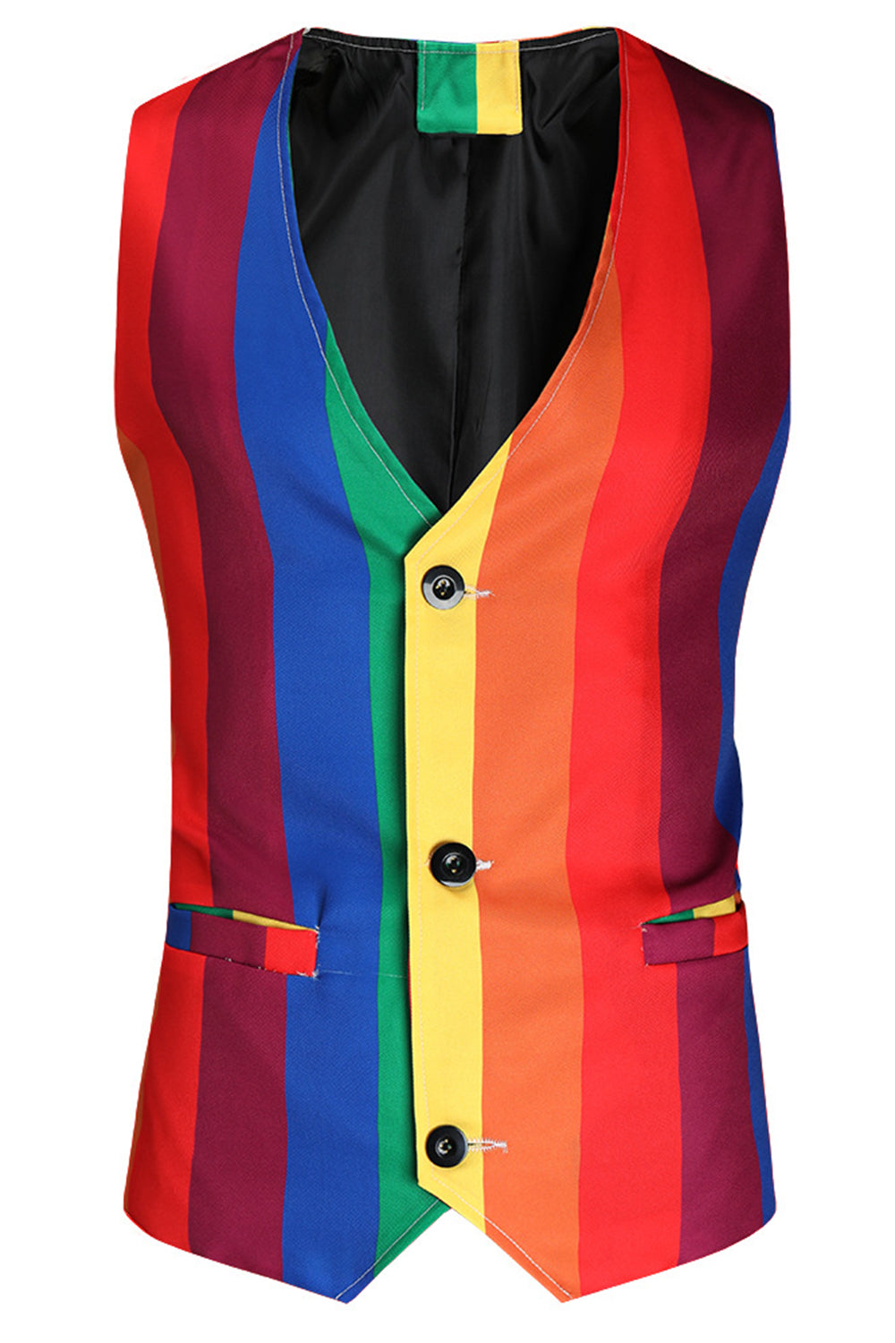 Gul Rainbow Stripes Notched revers Mænds festdragter