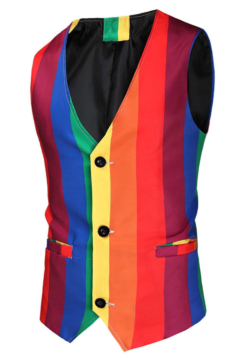 Gul Rainbow Stripes Notched revers Mænds festdragter