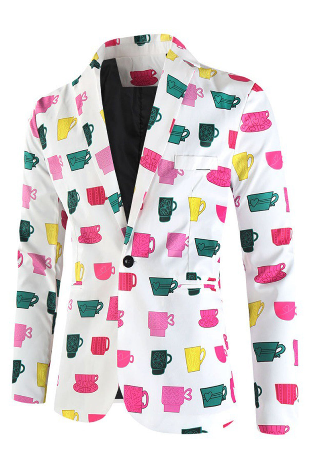 Hvid Farverig Krus Juleprint Festdragter til mænd