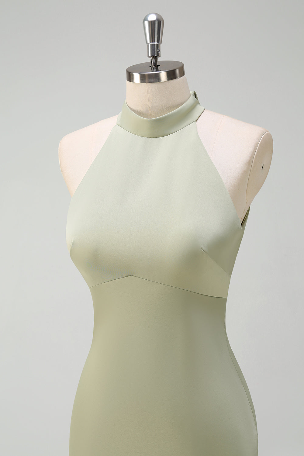 Elegant Salvie Halter Havfrue Satin Gulvlængde Brudepigekjole