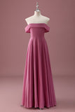 Desert Rose Off the Shoulder Chiffon A Line Junior brudepigekjole