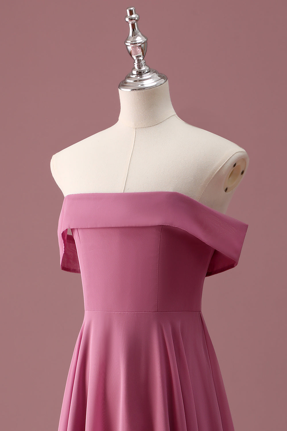 Desert Rose Off the Shoulder Chiffon A Line Junior brudepigekjole