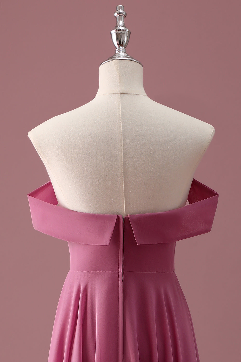 Desert Rose Off the Shoulder Chiffon A Line Junior brudepigekjole