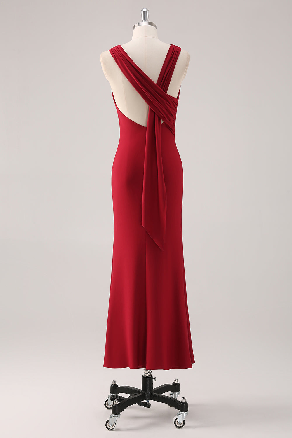 Bourgogne Havfrue Satin Formel Kjole