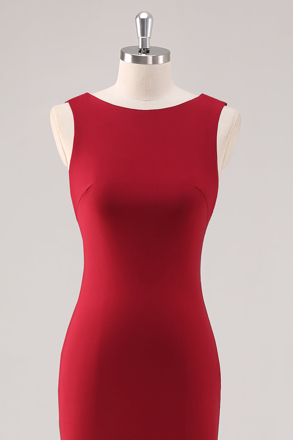 Bourgogne Havfrue Satin Formel Kjole