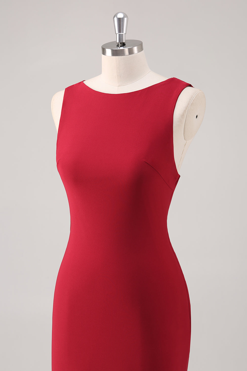 Bourgogne Havfrue Satin Formel Kjole