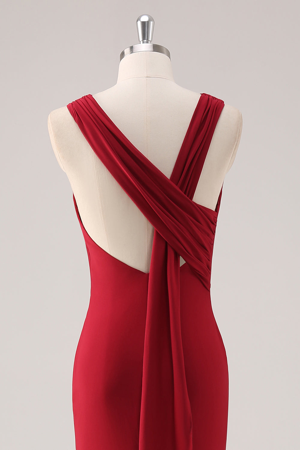 Bourgogne Havfrue Satin Formel Kjole