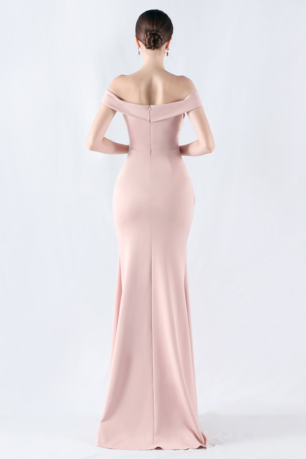 Bordeaux havfrue Off The Shoulder Lang Gallakjole med Slids