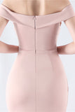Bordeaux havfrue Off The Shoulder Lang Gallakjole med Slids
