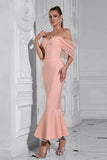 Blush havfrue korset Off the Shoulder Tea længde gallakjole