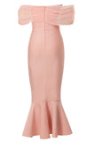 Blush havfrue korset Off the Shoulder Tea længde gallakjole